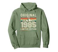 40e Anniversaire Homme Original Juin Vintage 1985 Sweat à Capuche, Unisexe pour Adultes, Vert Sauge, M