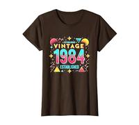 40e Anniversaire Vintage 1984 Cadeau rétro établi T-Shirt, Femme, Marron, XXL