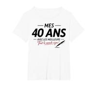 40ème Anniversaire Homme Femme 40 Ans 1985 déco drôle Cadeau T-Shirt, Femme Grandes Tailles, Blanc, 6X