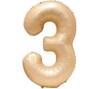 40Inch Balloon Number 3 Caramel, 0123456789,10-19,20-25,30,40,50,60,70,80,90 Balloon 3. Birthday Party Foil Age Balloon, Digital Balloon 3 Party Decoration Support Helium