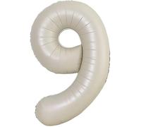 40Inch Balloon Number 9 Creamy White, 0123456789,10-19,20-25,30,40,50,60,70,80,90 Balloon 9. Birthday Party Foil Age Balloon, Digital Balloon 9 Party Decoration Support Helium