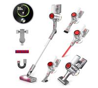 40KPa/450W Aspirateur Balai sans Fil Puissant, 60Min Aspirateur sans Fil pour la Maison, Ultra-Silencieux avec Écran LED, Brosse Anti-Enchevêtrement pour Sols, Tapis et Poils d’Animaux - ZEFIRO