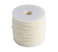 40m Rouleau 4mm Perle Artificielle DIY Ornements Perles Rideau Perles Artificielles Chaîne Perles Chaîne Guirlande Fleurs Décoration De Fête De Mariage, Articles De Fête(Beige)