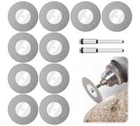 40mm Disque Diamant de Coupe 10PCS, Mini Disques Diamant Avec 2 Mandrin Arbor Set pour Scie à Verre, Lames de Pierres Précieuses, Disques de Coupe de Verre Idéal pour Bricolage Fabrication Artisanale