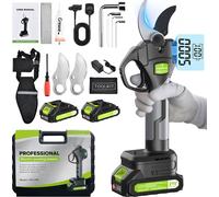 40mm Sécateur Électrique Sans fil, Secateur Electrique Professionnel, Sécateur électrique avec Écran avec 2 Batteries de 2.0Ah pour la taille, le jardinage, les arbres fruitiers et le vignoble