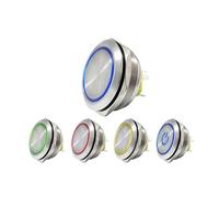 40mm stainless steel ring lamp 6v 12v 24v 220v green white yellow red momentary latching 1no1nc led metal push button switch NWPNLXEA(White,LATCHING FUNCTION_12V)