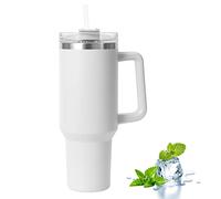 40oz Mug Isotherme avec Poignée, Tasse Isolée de Voyage à Café En Acier Inoxydable, Double Isolée Sous Vide avec Couvercle Et Pailles, Bouteille d'Eau Thermos Pour Café Chaud Et Froid