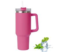 40oz Mug Isotherme avec Poignée, Tasse Isolée de Voyage à Café En Acier Inoxydable, Double Isolée Sous Vide avec Couvercle Et Pailles, Bouteille d'Eau Thermos Pour Café Chaud Et Froid