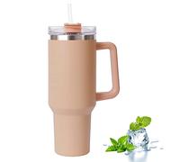 40oz Mug Isotherme avec Poignée, Tasse Isolée de Voyage à Café En Acier Inoxydable, Double Isolée Sous Vide avec Couvercle Et Pailles, Bouteille d'Eau Thermos Pour Café Chaud Et Froid