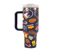 40oz Mug Isotherme, Mug Isotherme Sans BPA 1200ml pour Noël Thermos Café avec poignée Tasse à Café Acier Inoxydable, Travel Mug Tumbler Gobelet Isotherme de Voyage pour Boissons Chaudes et Froides (A)