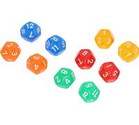 40Pcs 12 Sided Transparent Dice Waterproof 5 Colors Translucent Dice for Board Games and Teaching Math (Dés transparents à 12 faces étanches à 5 couleurs pour les jeux de société et l'enseignement des