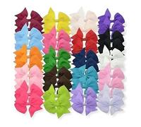 40pcs 3,1 pouces Big Bow Coil Clip pour filles, ruban portable Bows colorés mignons Alligator sucré accessoire de cheveux