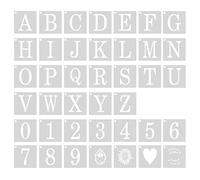 40pcs Alphabets Numéro Pochoirs, 5cm Réutilisables Plastique Pochoirs Lettres Numéro Pochoir Chiffre Pochoir pour Scrapbooking Peinture Bricolage