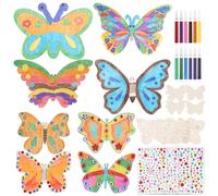 40Pcs Artisanat de Papillon, Exquis Kit d'artisanat Papillon, Artisanat en Feutre Papillon Avec Stylo Aquarelle, Bricolage Papillon en Bois Cadeau Fille 10 ans, Activité Manuelle Enfant Cadeaux