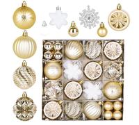 40PCS Boule de Noel Doré: Décorations pour Sapin de Noël 6 cm x/3 cm, avec Crochets, pour la Décoration du Sapin de Noël, Les Mariages, Les Fêtes et Autres événements