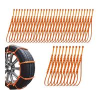 40pcs Chaînes À Neige Ajustables Avec Attaches Rapides, Colliers De Serrage Pour Pneus, Sangles Anti-Dérapantes Temporaires, Accessoires Pour Voiture, Camion Et SUV Sur Glace Et Route Boueuse