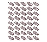 40pcs Clips de Perruque de Cheveux en Acier Inoxydable 9 Dents Maintiennent Fermement le Clip D'extension de Cheveux, 32mm Clips D'extension de Cheveux Perruques D'extension de Cheveux Pinces à(Brun)