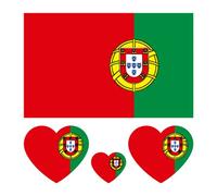 40pcs Drapeau de Pays Tatouages Temporaires Drapeau National Football équipe Soccer Autocollants Championnat d'Europe EURO 2021 2020 Coupe Monde Visage Corps Étanche Enfant Adulte (le Portugal)