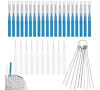 40pcs Kit Nettoyage Pommeau de Douche, 2 Modèles Nettoyant Pommeau de Douche Multi-Tailles Shower Head Cleaner Anti-Obstruction pour Salle de Bain Petit Trou Fente de Fenêtre (Bleu)