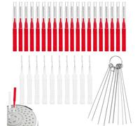 40pcs Kit Nettoyage Pommeau de Douche, 2 Modèles Nettoyant Pommeau de Douche Multi-Tailles Shower Head Cleaner Anti-Obstruction pour Salle de Bain Petit Trou Fente de Fenêtre (Rouge)