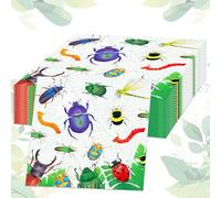 40PCS serviettes bug party serviettes en papier insectes theme party insectes coccinelles libellules serviettes en papier pour le déjeuner accessoires bug theme fête