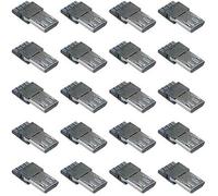 40pcs USB Type B Standard Solder Connector 5 Pin Direct Jack Plug Solder Plate for DIY USB Power Supply Breadboard Design Phone Power Cable
