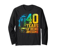 40th Birthday American Football 40 Years Old Man Woman Manche Longue
