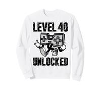 40th Birthday Anniversary 40 Years Gamers Niveau 40 débloqué Sweatshirt