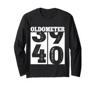40th Birthday Gifts Oldometer 39-40 Men Women Funny Vintage Manche Longue