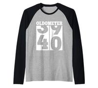 40th Birthday Gifts Oldometer 39-40 Men Women Funny Vintage Manche Raglan