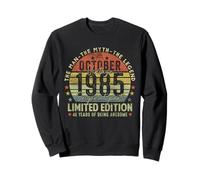 40th Birthday Gifts Vintage October 1985 40 Years Old Men Sweatshirt