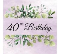 40th Birthday Guest Book: Elegant Purple Memory Party Keepsake with 75 Unique Questions 50 Sign In and Blank Pages (8.5x8.5 inches, 108 pages)