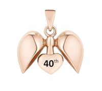 40th Joyeux Anniversaire Amour Coeur Charm - argent sterling 925 avec Or Rose pour Pandora Moments Bracelet à Breloque et Collier - Cadeau pour sa Maman, Nan, Nana, sœur, épouse, Femme - 40