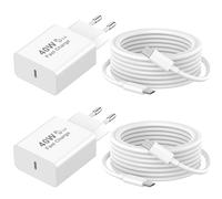 40W Chargeur Rapide USB C avec 2M Câble Type C pour iPhone 17 16 15 Pro Max | 2 Pack Chargeur USB C Rapide 40W,PD Adaptateur Type C,USBC Secteur Mural Adaptateur Alimentation pour iPhone 17 16 15, Galaxy
