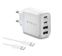 40W Chargeur USB C Rapide, Gcstnn 4 Port 2USB C& 2USBA Multi PD+QC Type C Adaptateur Rapide pour iPhone 15 Pro Max/14/13/12/11 Plus, Pad Pro Air Mini, Samsung S24 Ultra Secteur Chargeur avec 2M Câble