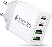 40w Fast Usb C Charger, Usb C Socket Multi Socket Wall Socket Multi Socket Mains Charger Usbc With Pd&qc3.0, Adapter Charger Type C Fast Charge For Iphone 16 15 14 13, Samsung S25 S24 S23
