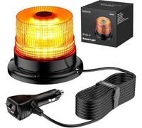 40W Gyrophare LED Orange, Justech 40 LEDs Gyrophare Magnétique E-Mark IP67 Étanche pour 12V/24V VéhiculePhare d'Avertissement Clignotant Magnétique 7 Modes de Flash avec 5m Câble Prise Allume-Cigare