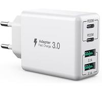 40W USB C Charger, Multiple USB Charger, USB Power Adapter Charging Connector Compatible with iPhone/Samsung/Google/Mobile Phones/Tablet Chargers (White)