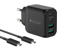 40W Usb C Fast Charger, 4 Port 2Usb C& 2Usba Pd+Qc Multi Sector Fast Charger For Iphone 15 Pro Max/14/13/12/11 Plus, Pad Pro Air Mini, Samsung S24 Ultra Type C Adapter With 2M Cable
