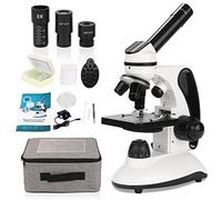 40X-2000X Microscope pour Enfants Adultes, Microscope Professionnel étudiant à Double éclairage LED avec Kits scientifiques, pour l'enseignement de la Biologie à Domicile en Laboratoire Scolaire