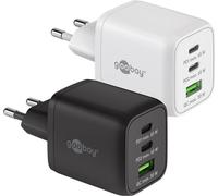 40x Goobay 64753 Chargeur rapide multiport USB-C™ PD GaN Nano (65 W) noir, noir - 2x ports USB-C™ (Power Delivery) et 1x port USB-A (Quick Charge 3.0)