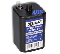 40x XCell 4R25 6V 9500mAh Bloc Batterie, pour Lampes Clignotant, Site-Lampes