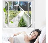 40x100cm Moustiquaire Fenêtre,Moustiquaire Fenetre Découpable Rouleau Moustiquaire Lavable Toile Moustiquaire Ajustable Maille Fine Anti-insectes avec Rubans Adhésifs sans Percage