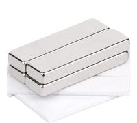 40x10x5MM Aimants néodymes super puissants, aimants à terres rares à double face adhésive, lot de 4 puissantes bandes magnétiques pour l'artisanat, le réfrigérateur, le garage, la cuisine, la science