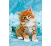 40x30 cm Diamants Peinture à faire soi-même DIY Diamond Painting Chaton rouge