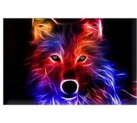 40x30 cm Diamants Peinture à faire soi-même DIY Diamond Painting Loup coloré