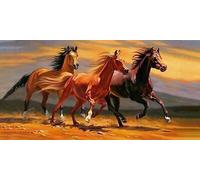 40x30 cm Diamants Peinture à faire soi-même DIY Diamond Painting Trois chevaux