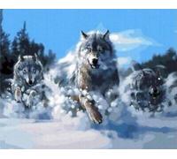 40x30 cm Diamants Peinture à faire soi-même DIY Diamond Painting Une meute de loups