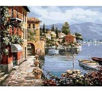 40x30 cm Diamants Peinture à faire soi-même DIY Diamond Painting Ville sur le port