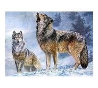 40x30 Diamants Peinture à faire soi-même DIY Diamond Painting Loups dans la neige